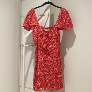 Zara red floral zintage inspired dress